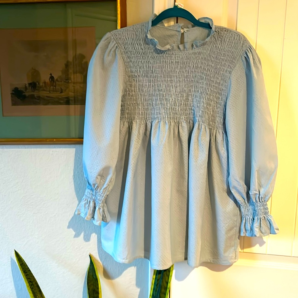 Babydoll light blue top size M